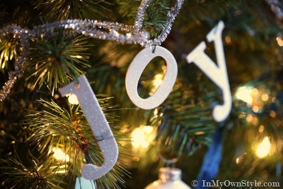 Easy to make Christmas letter ornaments
