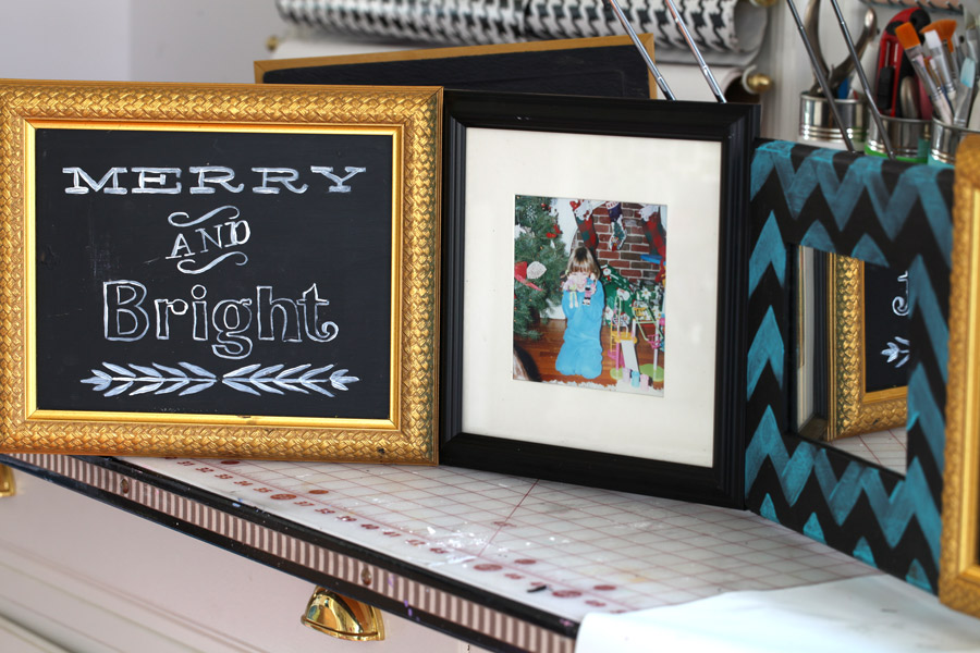 Christmas-tree-stand-cover-being-made-with-picture-frames-DIY