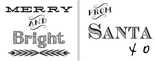 Free-Christmas-Printables Merry and Bright and From Santa XO