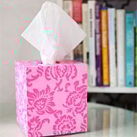 How to cover a tissue box with decorative paper