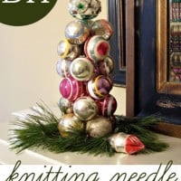 How to make a table top Christmas Ornament Tree using a knitting needle