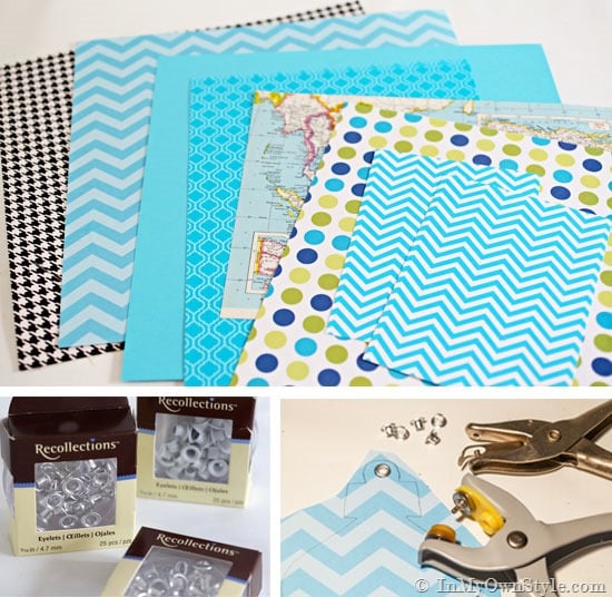 Supplies-Needed-to-make-scrapbook-paper-christmas-ornaments