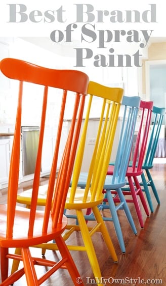 Painted furniture makeover using spray paint. What is the best brand of spray paint to use to paint furniture. I tried several out on these chairs and found the best brand to use.