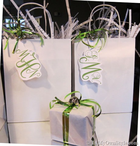 monogram gift bags
