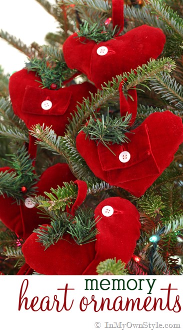How-to-make-handmade-heart-Christmas ornaments-out-of-fabric-from-a-shirt