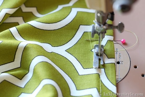 Easy sew tutorial on how to make a sink skirt to create hidden storage
