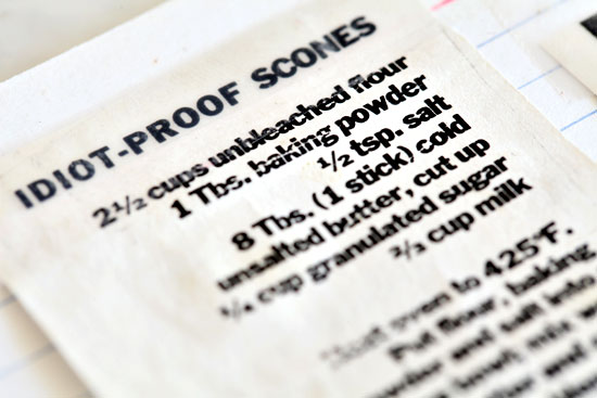 Idiot Proof Scone Recipe from Glamour Magazine Circa 1984