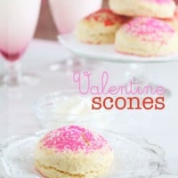 Valentine Scone Recipe with Pink and Red Sprinkles