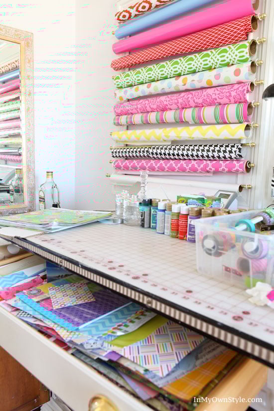 craft-room-ideas-for-scrapbook paper organizing