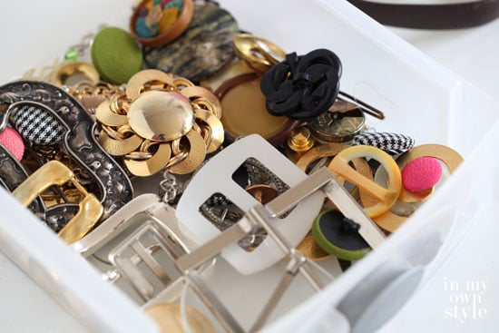 Stash-of-buttons in drawer
