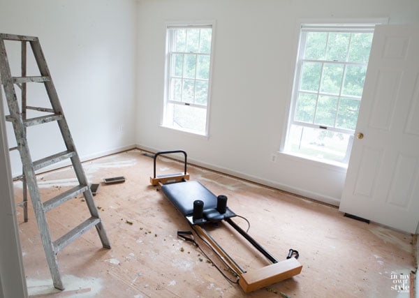 Making over a bedroom into a fitness room.