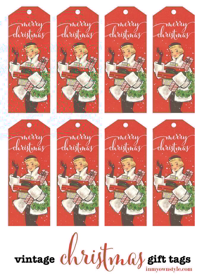 Free printable vintage Christmas gift tags to download. | In My Own Style