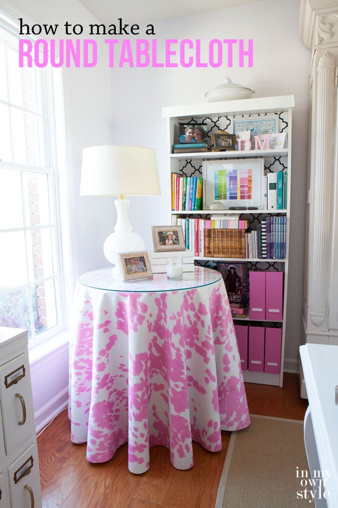 How-to-make-a-round-tablecloth-using-pink-cowhide