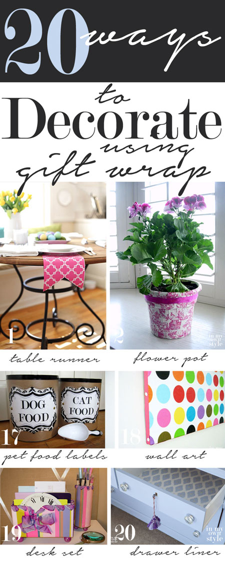20 budget-friendly ways to decorate your home using gift wrap. | In My Own Style