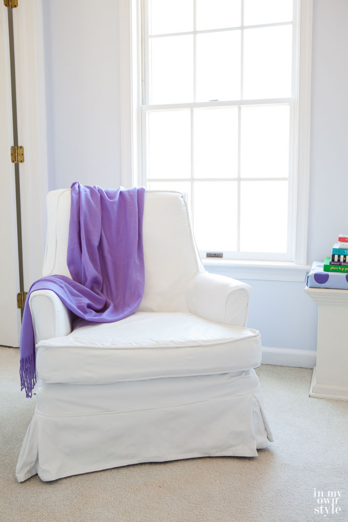 Amazing transformation of dated and faded fabric to the look and feel of white leather.