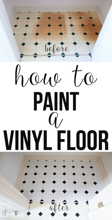 How to fix a damaged vinyl floor. Use this paint to do it so it lasts. | In My Own Style
