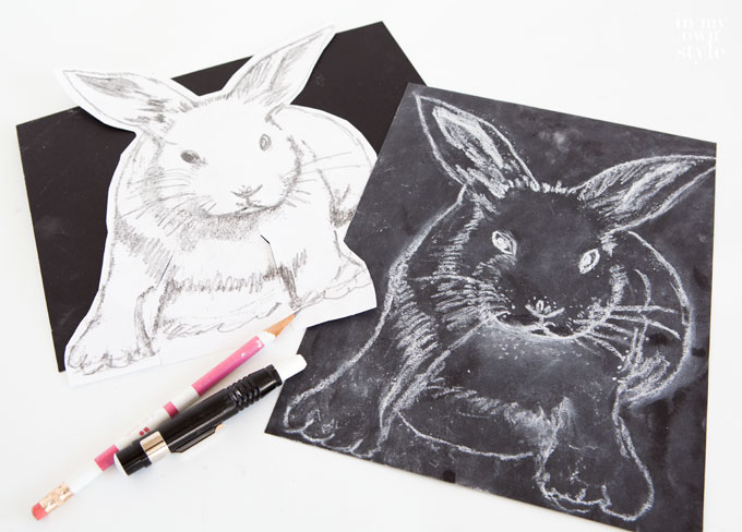 Tutorial showing how to transfer an drawn image on paper to a chalkboard
