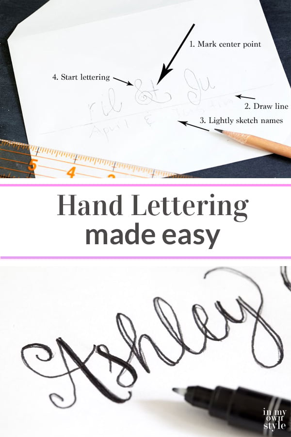 No fancy calligraphy skills needed to create pretty hand lettering for envelopes, chalkboards and more. Follow these easy steps and in no time you will be creating your own unique hand lettering or script