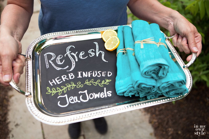 Outdoor entertaining ideas herb infused towels