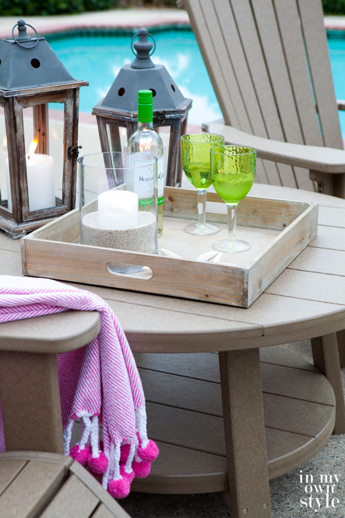 Outdoor furniture made out of recycled milk cartons