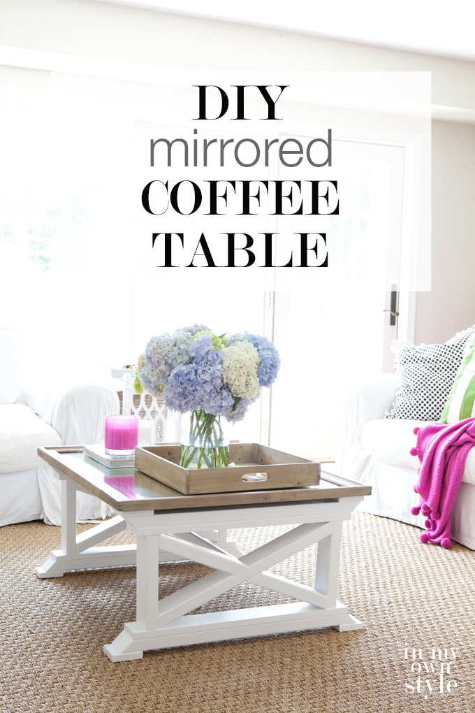 Repurposed mirror and 2 x 4's into a coffee table