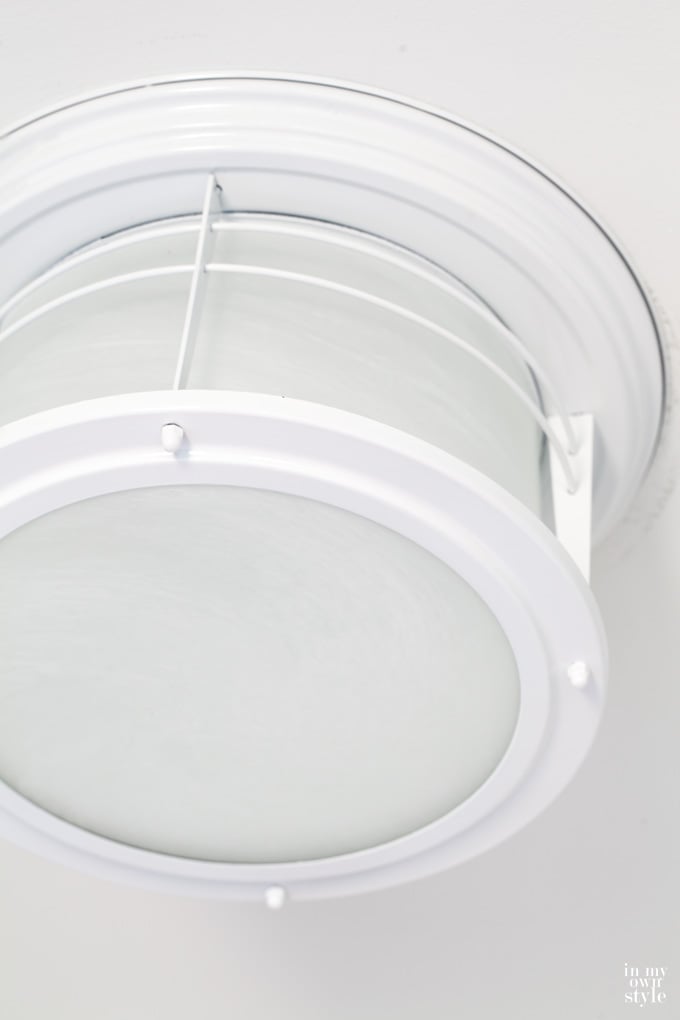 DIY glossy white nautical ceiling fixture