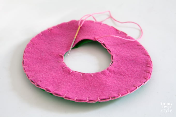 How to make a jingle bell doorknob decoration.