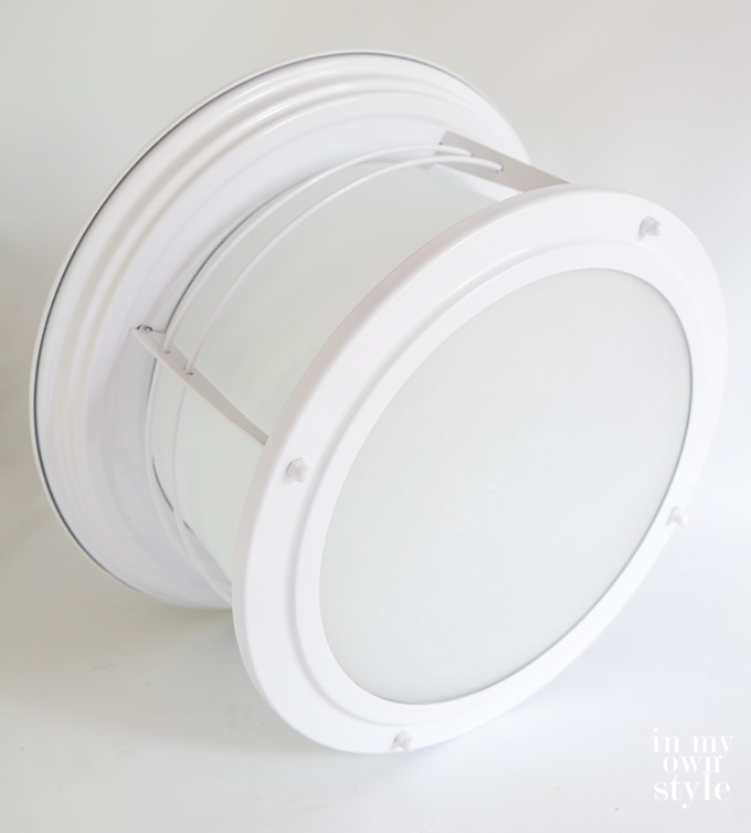 Glossy white nautical ceiling light fixture
