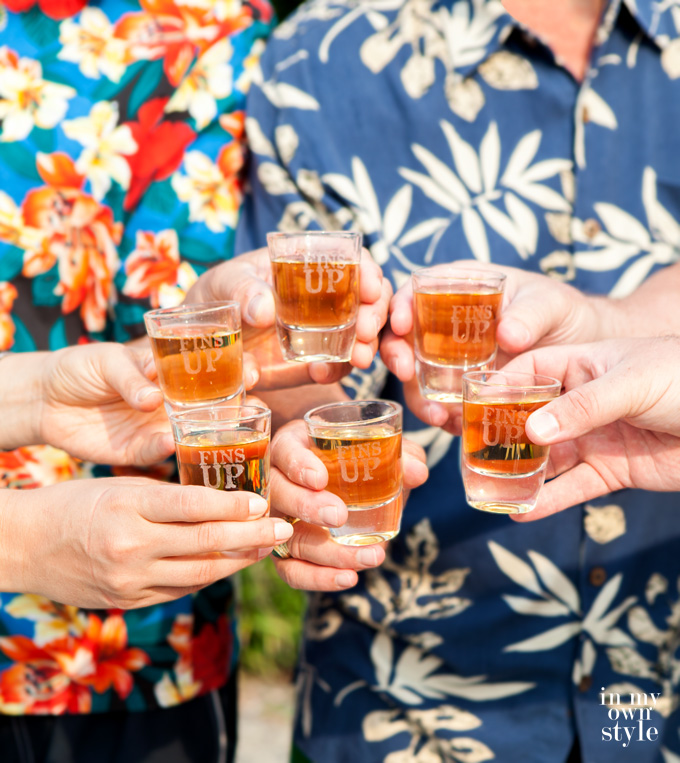Margaritaville shot glass tray for outdoor entertaining