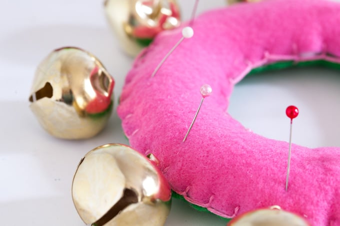 How-to-make-a-jingle-bell-doorknob-wreath-for-Christmas