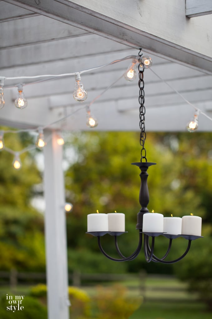 Outdoor candle chandelier