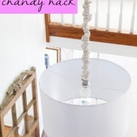 A modern chandy for under $50. I did a little hack using an IKEA NYMO shade and a pendanyt light from Lowes to create an affordable chandelier for my foyer. I