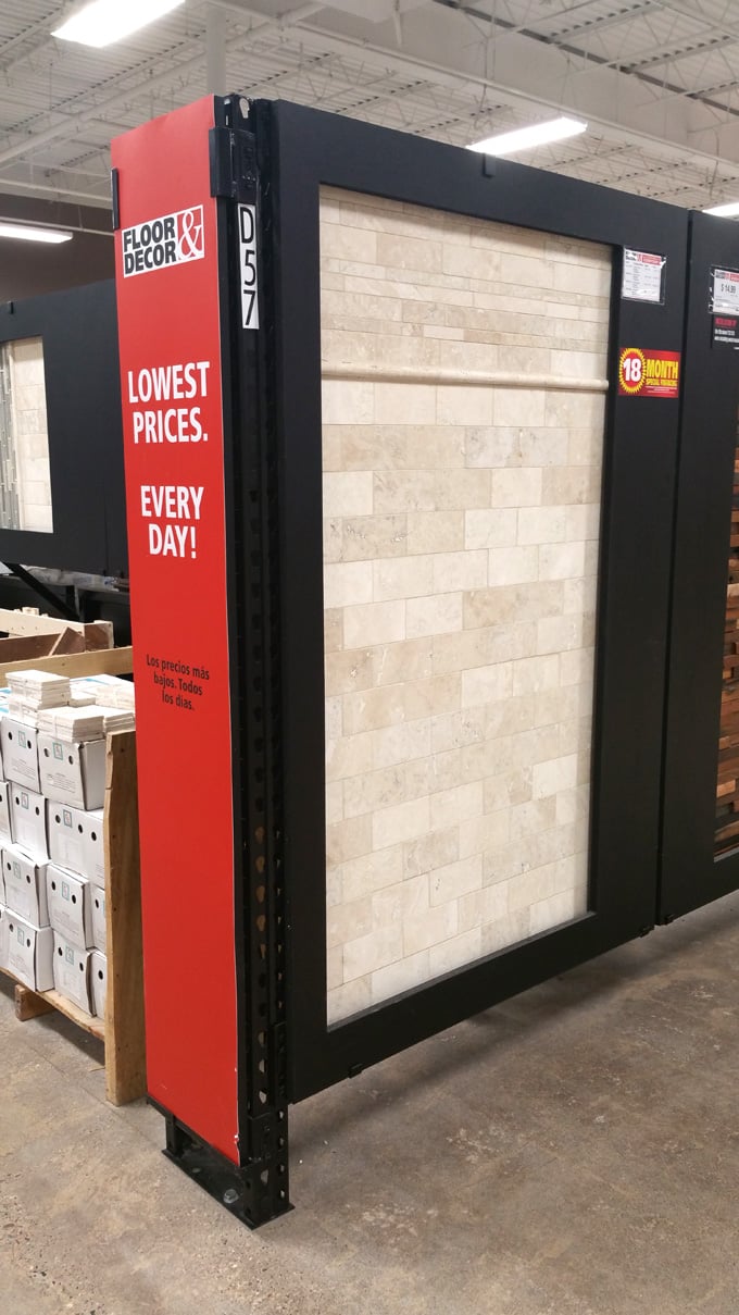 Tile display wall at Floor and Decor Store