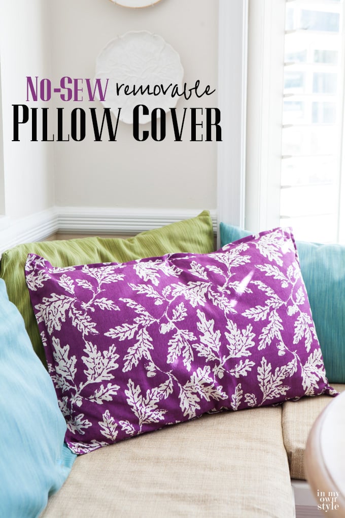 Wait to you see how easy this DIY no sew pillow cover is to make when you use dishtowels or napkins that already have finished edges. | In My Own Style