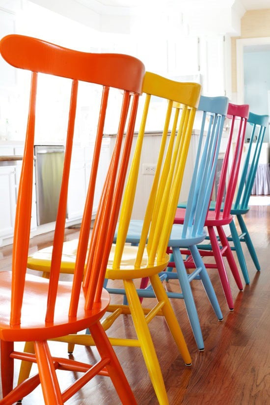 How to spray paint chairs to get a lasting durable finish.