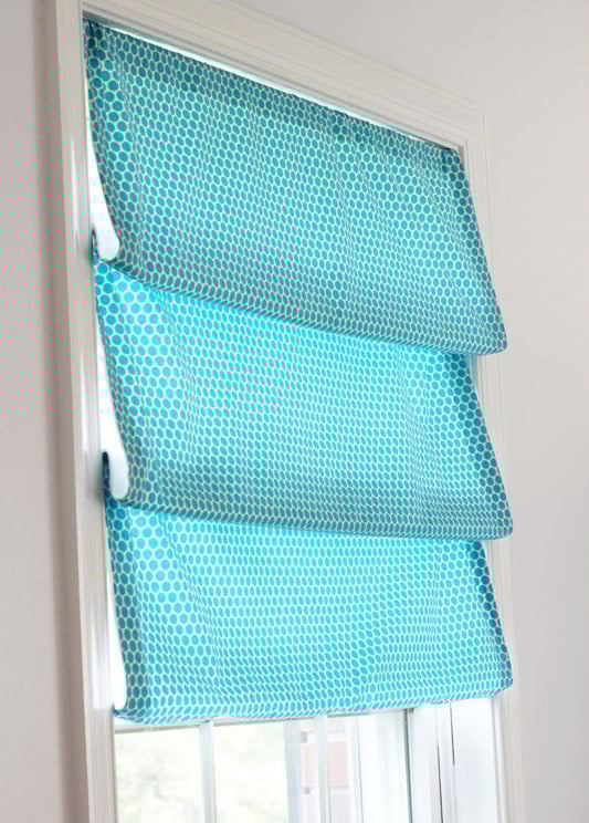 No sew Roman Shade that can be styled 3 ways