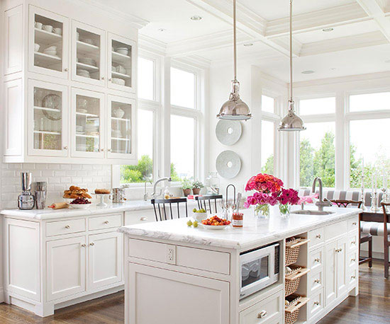 White subway tile in kitchens