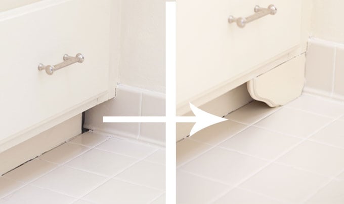 DIY Before and after bathroom cabinet makeover on a budget