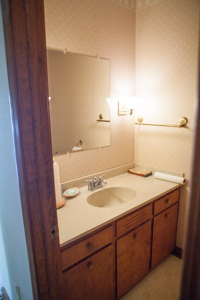 Powder room before