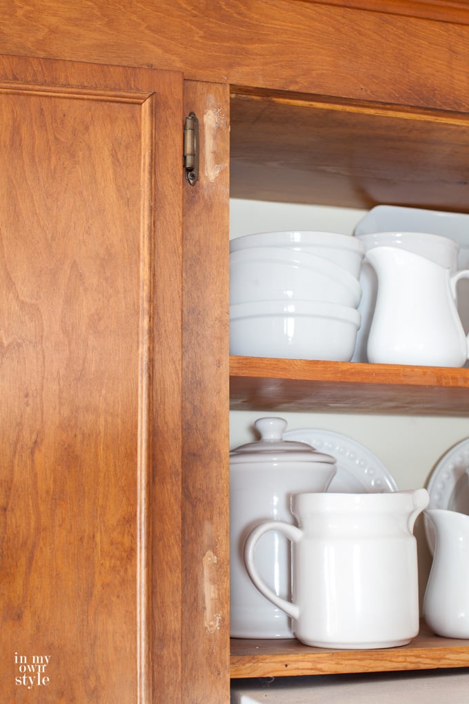 how to fix a scratch on a stained cabinet