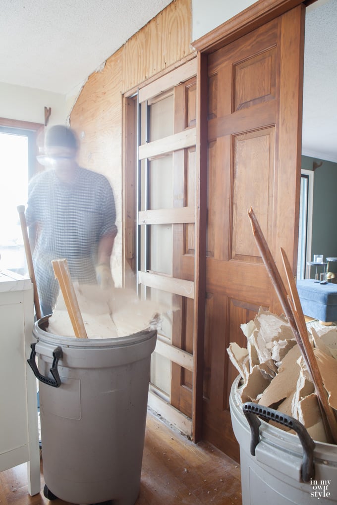 Fixer upper house removing a wall between two rooms