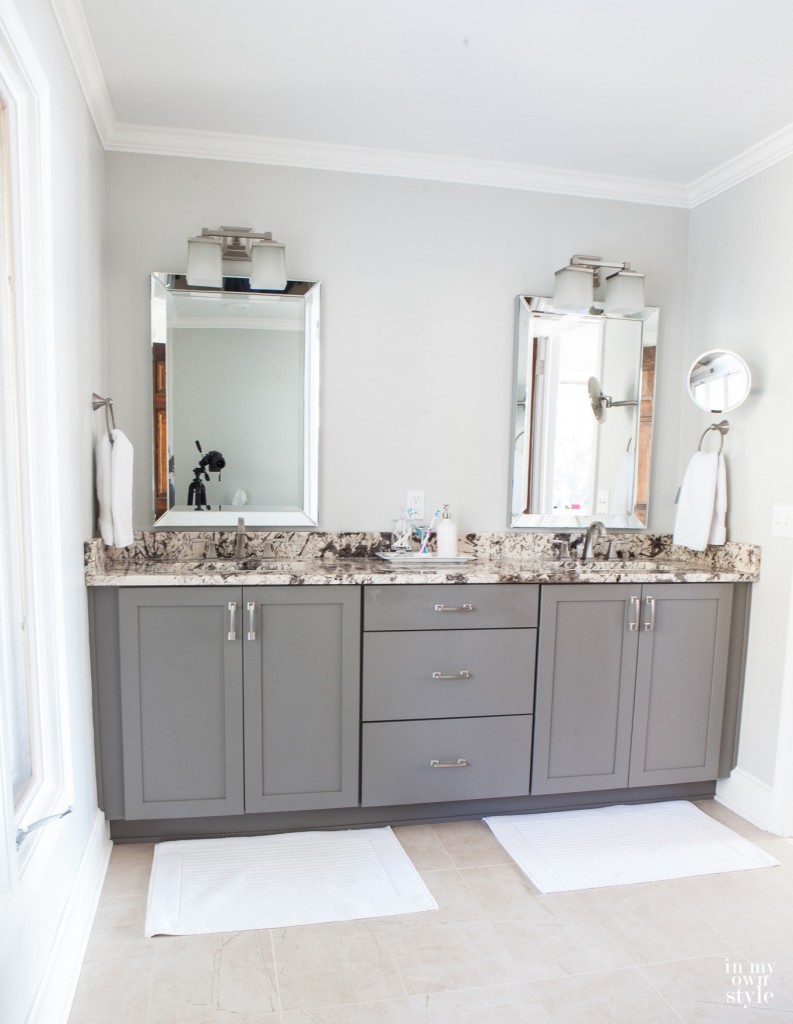 Grey master bathroom color scheme