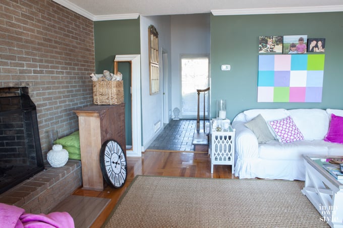 Living room in a fixer upper house