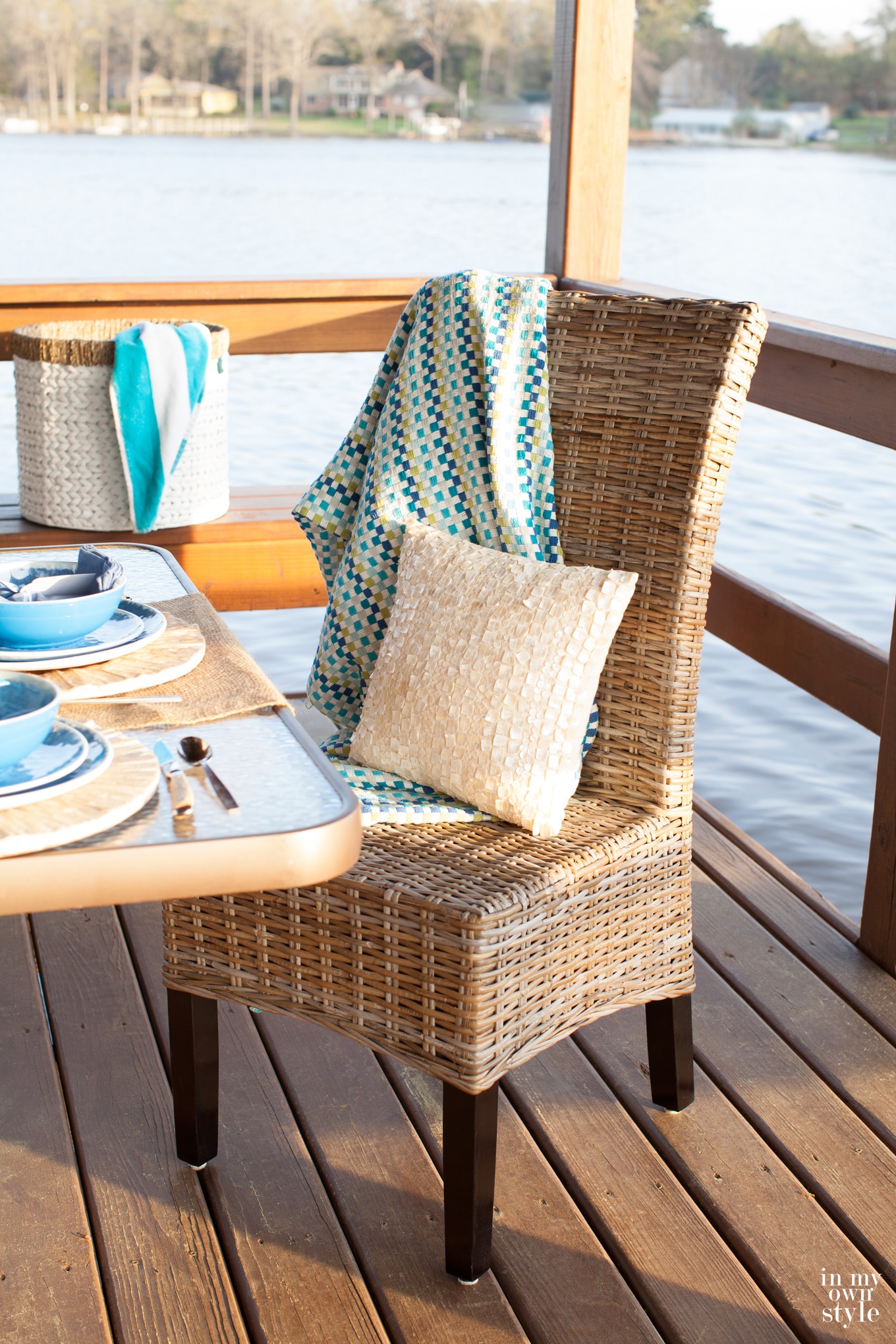Driftwood color dining chairs kubu from Pier 1