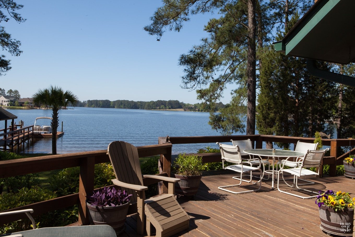 craft room that looks out on lake