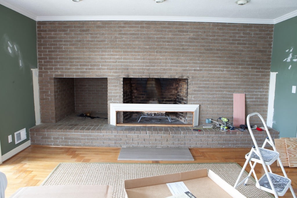 How to install plywood planking over an interior brick wall