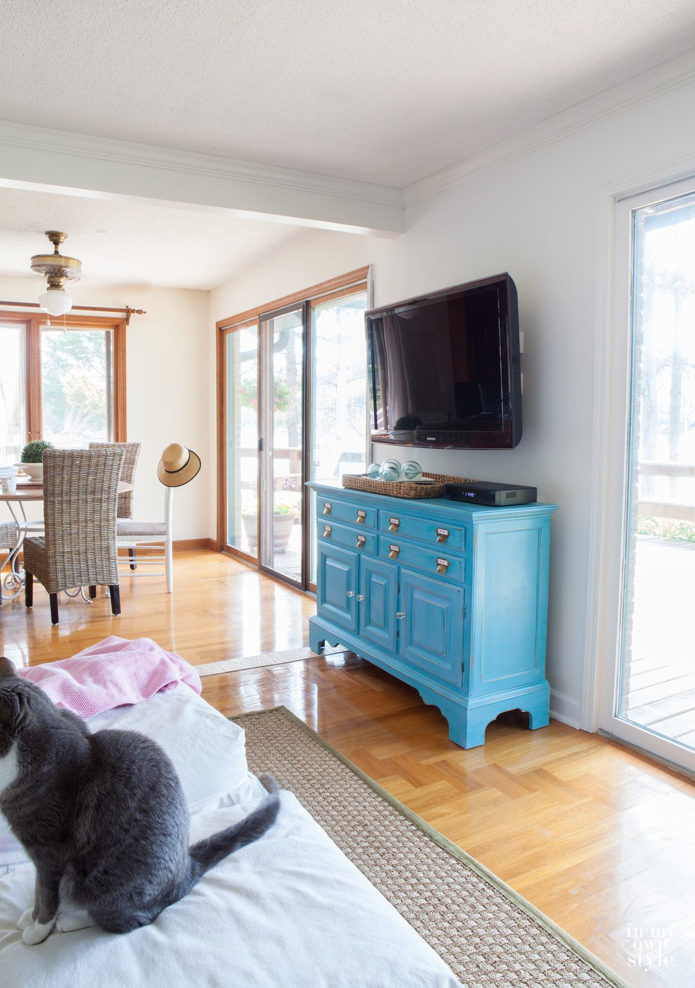 How to hang a swivel TV mount for $50 . You can also hide the cords using this kit. | In My Own Style