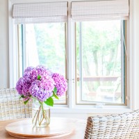 White bamboo blinds are great to use to decorate kitchen windows