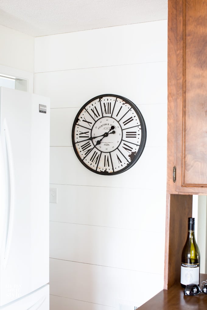 DIY shiplap wood planked wall
