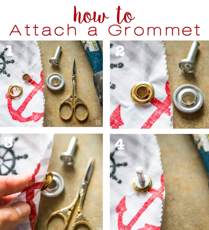 How to attach a grommet to fabric